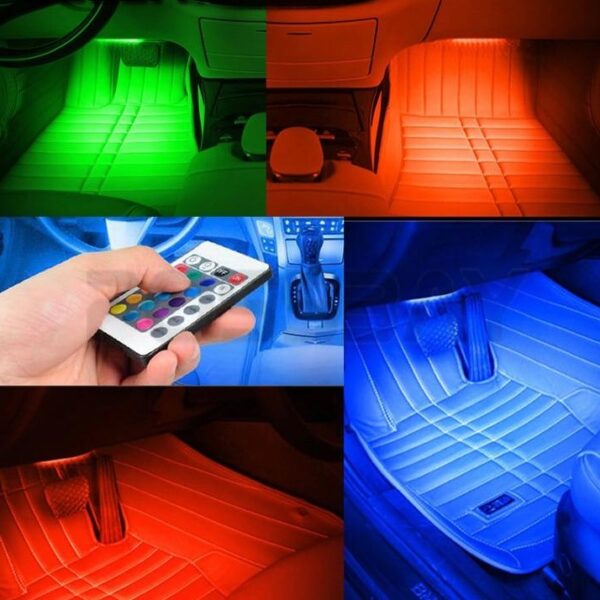 Wireless Remote Car RGB Lights LED Strip Neon Lamp Decorative Atmosphere Lights